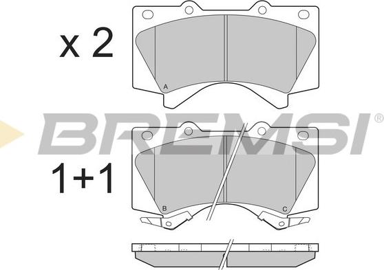 Bremsi BP3381 - Kit pastiglie freno, Freno a disco autozon.pro