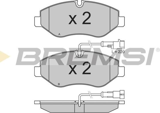 Bremsi BP3334 - Kit pastiglie freno, Freno a disco autozon.pro