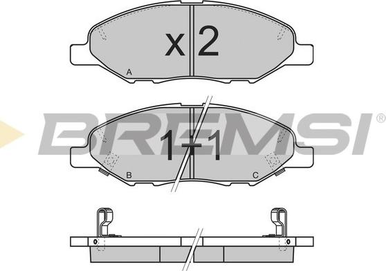 Bremsi BP3335 - Kit pastiglie freno, Freno a disco autozon.pro