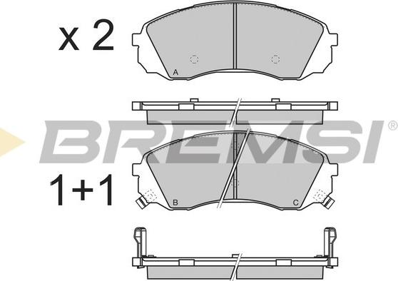 Bremsi BP3336 - Kit pastiglie freno, Freno a disco autozon.pro