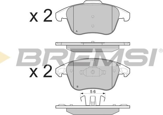 Bremsi BP3330 - Kit pastiglie freno, Freno a disco autozon.pro