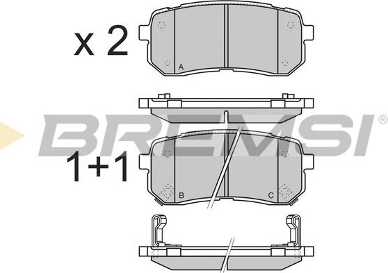 Bremsi BP3337 - Kit pastiglie freno, Freno a disco autozon.pro