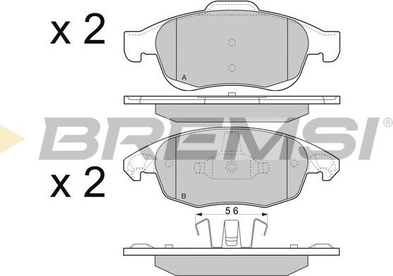 Bremsi BP3329 - Kit pastiglie freno, Freno a disco autozon.pro