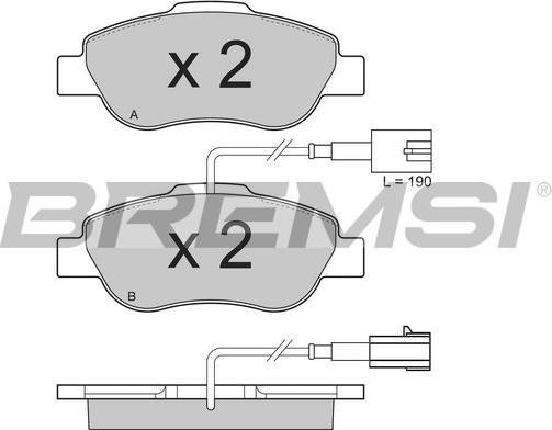 Bremsi BP3325 - Kit pastiglie freno, Freno a disco autozon.pro