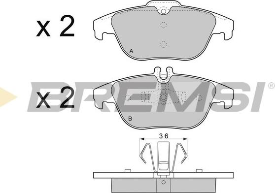 Bremsi BP3328 - Kit pastiglie freno, Freno a disco autozon.pro