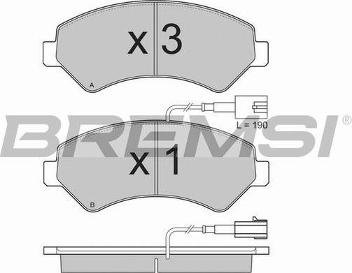 Bremsi BP3323TR - Kit pastiglie freno, Freno a disco autozon.pro