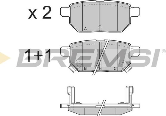 Bremsi BP3322 - Kit pastiglie freno, Freno a disco autozon.pro