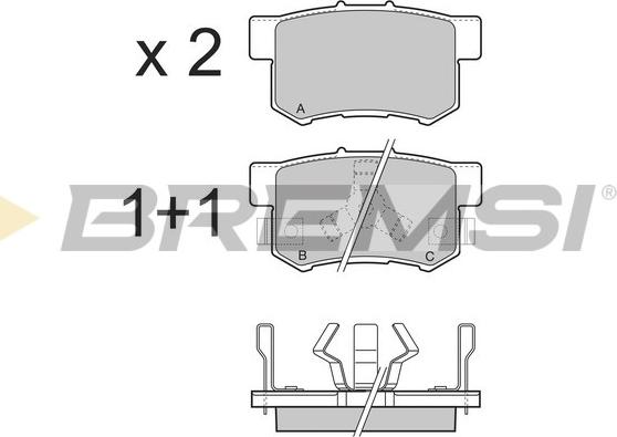 Bremsi BP3374 - Kit pastiglie freno, Freno a disco autozon.pro