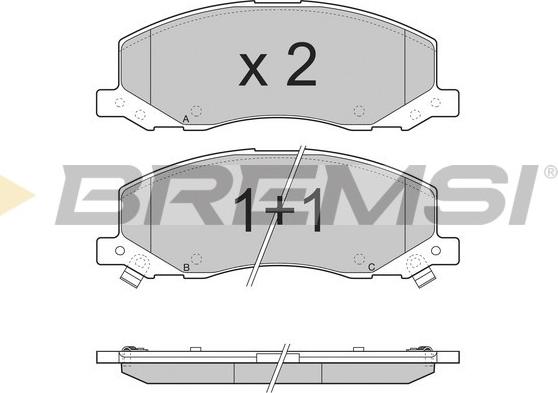 Bremsi BP3378 - Kit pastiglie freno, Freno a disco autozon.pro