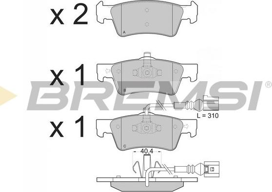 Bremsi BP3372 - Kit pastiglie freno, Freno a disco autozon.pro