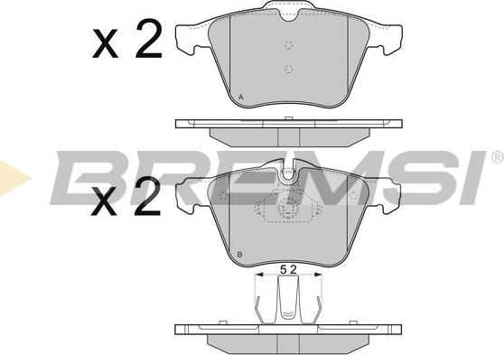 Bremsi BP3299 - Kit pastiglie freno, Freno a disco autozon.pro