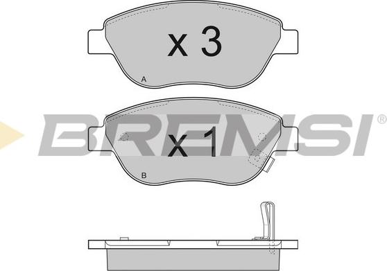 Bremsi BP3295 - Kit pastiglie freno, Freno a disco autozon.pro