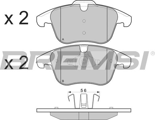 Bremsi BP3297 - Kit pastiglie freno, Freno a disco autozon.pro