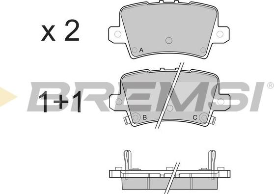 Bremsi BP3246 - Kit pastiglie freno, Freno a disco autozon.pro