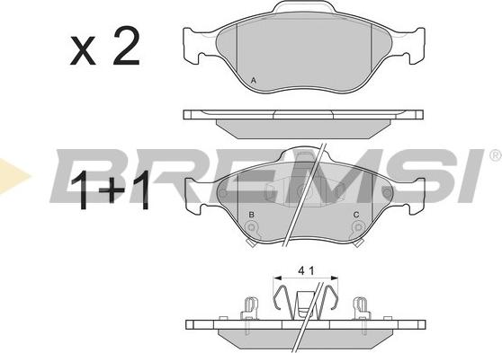 Bremsi BP3255 - Kit pastiglie freno, Freno a disco autozon.pro