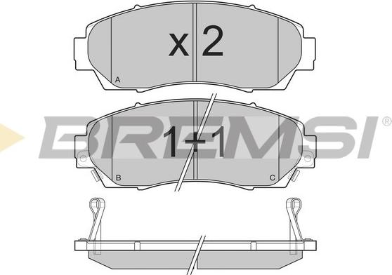 Bremsi BP3258 - Kit pastiglie freno, Freno a disco autozon.pro