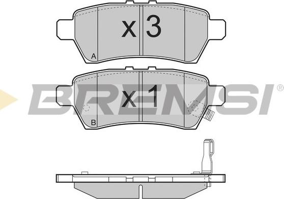 Bremsi BP3257 - Kit pastiglie freno, Freno a disco autozon.pro