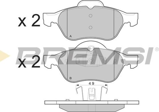 Bremsi BP3264 - Kit pastiglie freno, Freno a disco autozon.pro