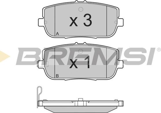 Bremsi BP3261 - Kit pastiglie freno, Freno a disco autozon.pro