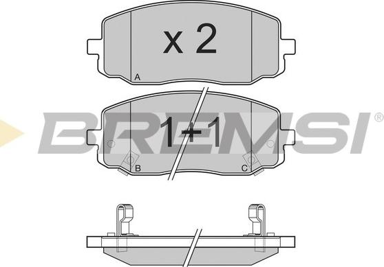 Bremsi BP3204 - Kit pastiglie freno, Freno a disco autozon.pro