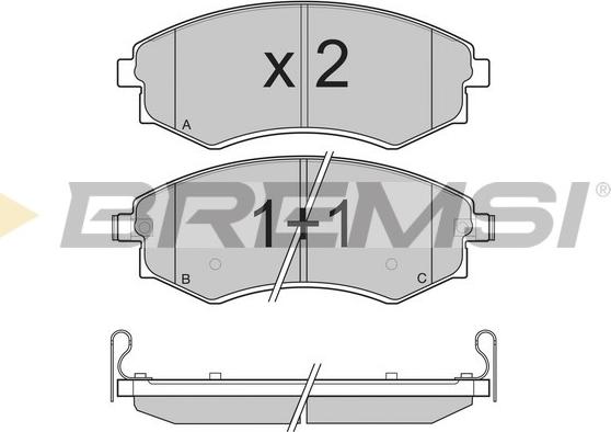 Bremsi BP3202 - Kit pastiglie freno, Freno a disco autozon.pro