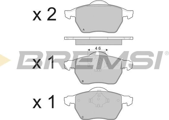 Bremsi BP3213 - Kit pastiglie freno, Freno a disco autozon.pro