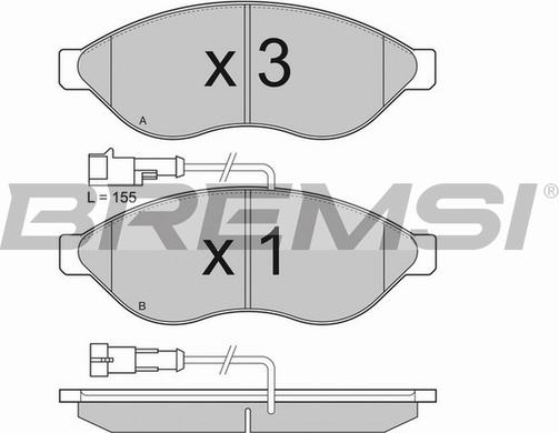 Bremsi BP3285TR - Kit pastiglie freno, Freno a disco autozon.pro