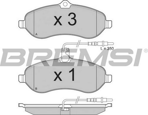 Bremsi BP3283TR - Kit pastiglie freno, Freno a disco autozon.pro