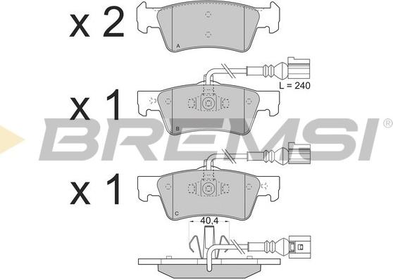 Bremsi BP3282 - Kit pastiglie freno, Freno a disco autozon.pro