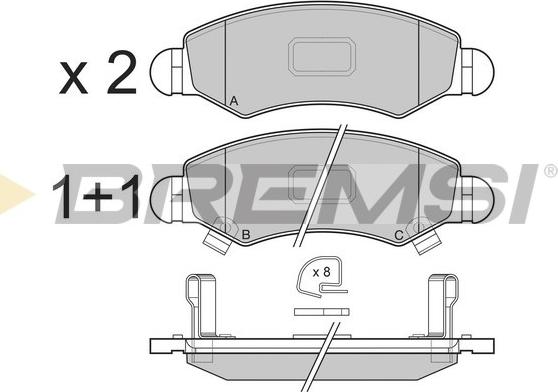 Bremsi BP3229 - Kit pastiglie freno, Freno a disco autozon.pro