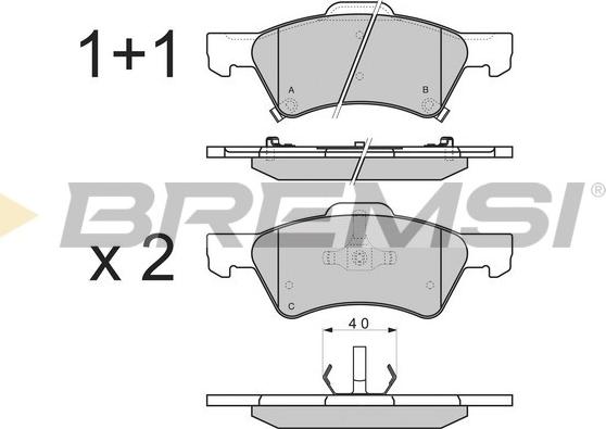 Bremsi BP3222 - Kit pastiglie freno, Freno a disco autozon.pro