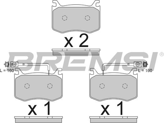 Bremsi BP3792 - Kit pastiglie freno, Freno a disco autozon.pro