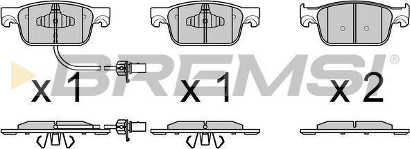 Bremsi BP3761 - Kit pastiglie freno, Freno a disco autozon.pro