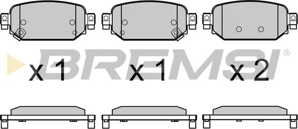 Bremsi BP3768 - Kit pastiglie freno, Freno a disco autozon.pro