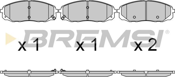 Bremsi BP3703 - Kit pastiglie freno, Freno a disco autozon.pro