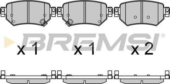 Bremsi BP3707 - Kit pastiglie freno, Freno a disco autozon.pro