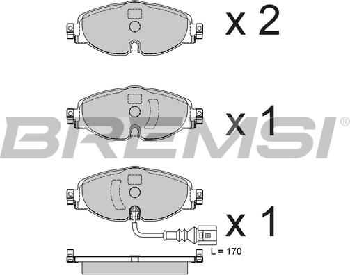 Bremsi BP3782 - Kit pastiglie freno, Freno a disco autozon.pro