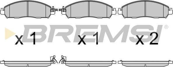 Bremsi BP3721 - Kit pastiglie freno, Freno a disco autozon.pro