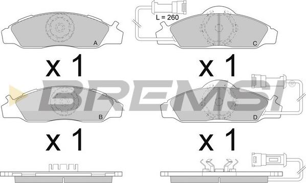 Bremsi BP2955 - Kit pastiglie freno, Freno a disco autozon.pro