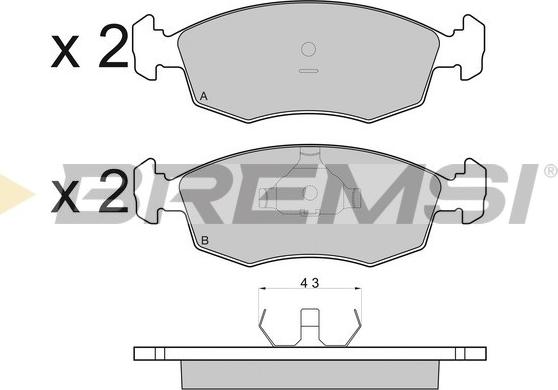 Bremsi BP2950 - Kit pastiglie freno, Freno a disco autozon.pro