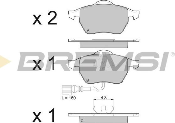 Bremsi BP2984 - Kit pastiglie freno, Freno a disco autozon.pro