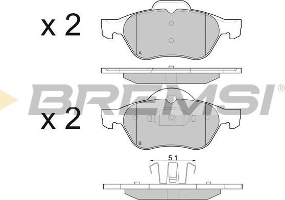 Bremsi BP2981 - Kit pastiglie freno, Freno a disco autozon.pro