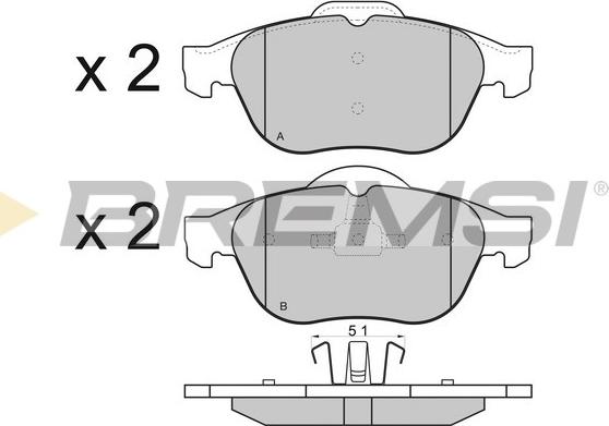 Bremsi BP2970 - Kit pastiglie freno, Freno a disco autozon.pro