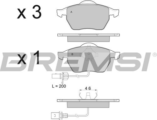 Bremsi BP2978 - Kit pastiglie freno, Freno a disco autozon.pro