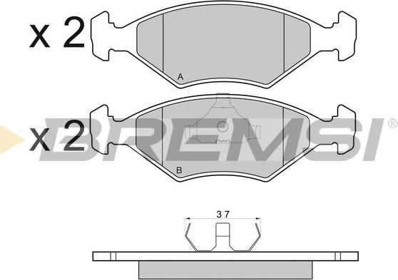 Bremsi BP2977 - Kit pastiglie freno, Freno a disco autozon.pro