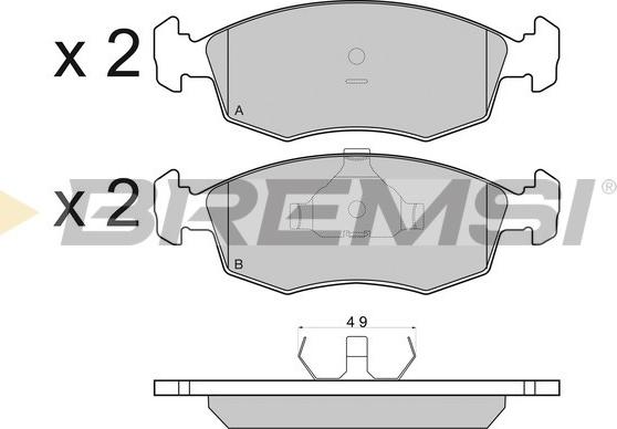 Bremsi BP2499 - Kit pastiglie freno, Freno a disco autozon.pro