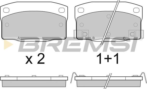 Bremsi BP2450 - Kit pastiglie freno, Freno a disco autozon.pro