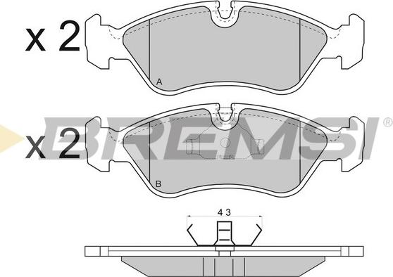 Bremsi BP2417 - Kit pastiglie freno, Freno a disco autozon.pro