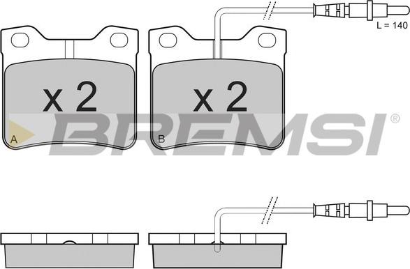 Bremsi BP2431 - Kit pastiglie freno, Freno a disco autozon.pro