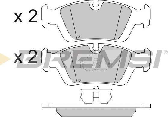 Bremsi BP2432 - Kit pastiglie freno, Freno a disco autozon.pro